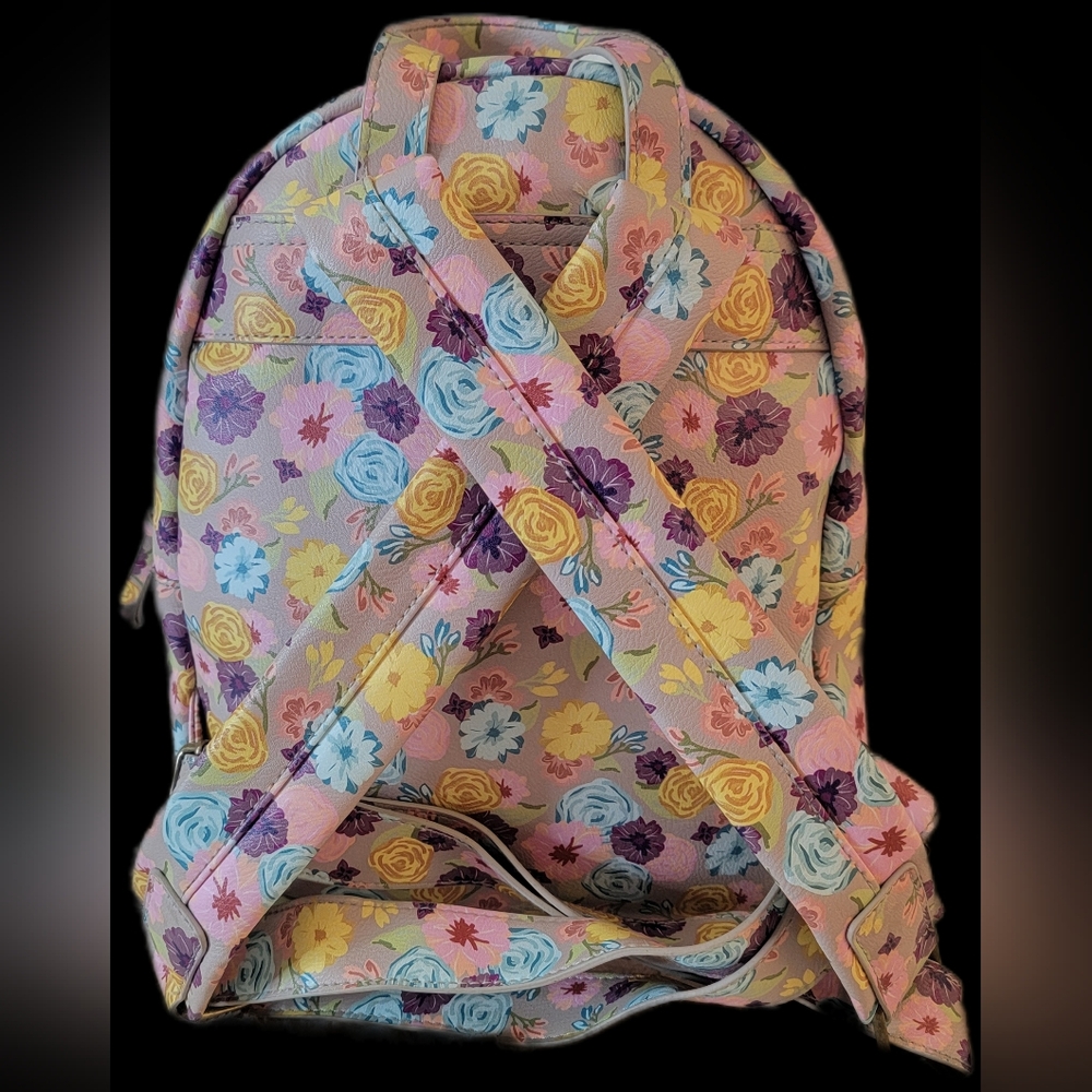 Floral Backpack with Front Zipper Pocket - Picture 2 of 7